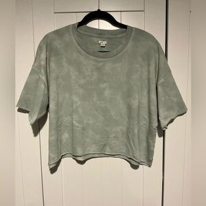 Aerie Oversized Cropped Tee Tie-Dye Sage Green Women’s Large